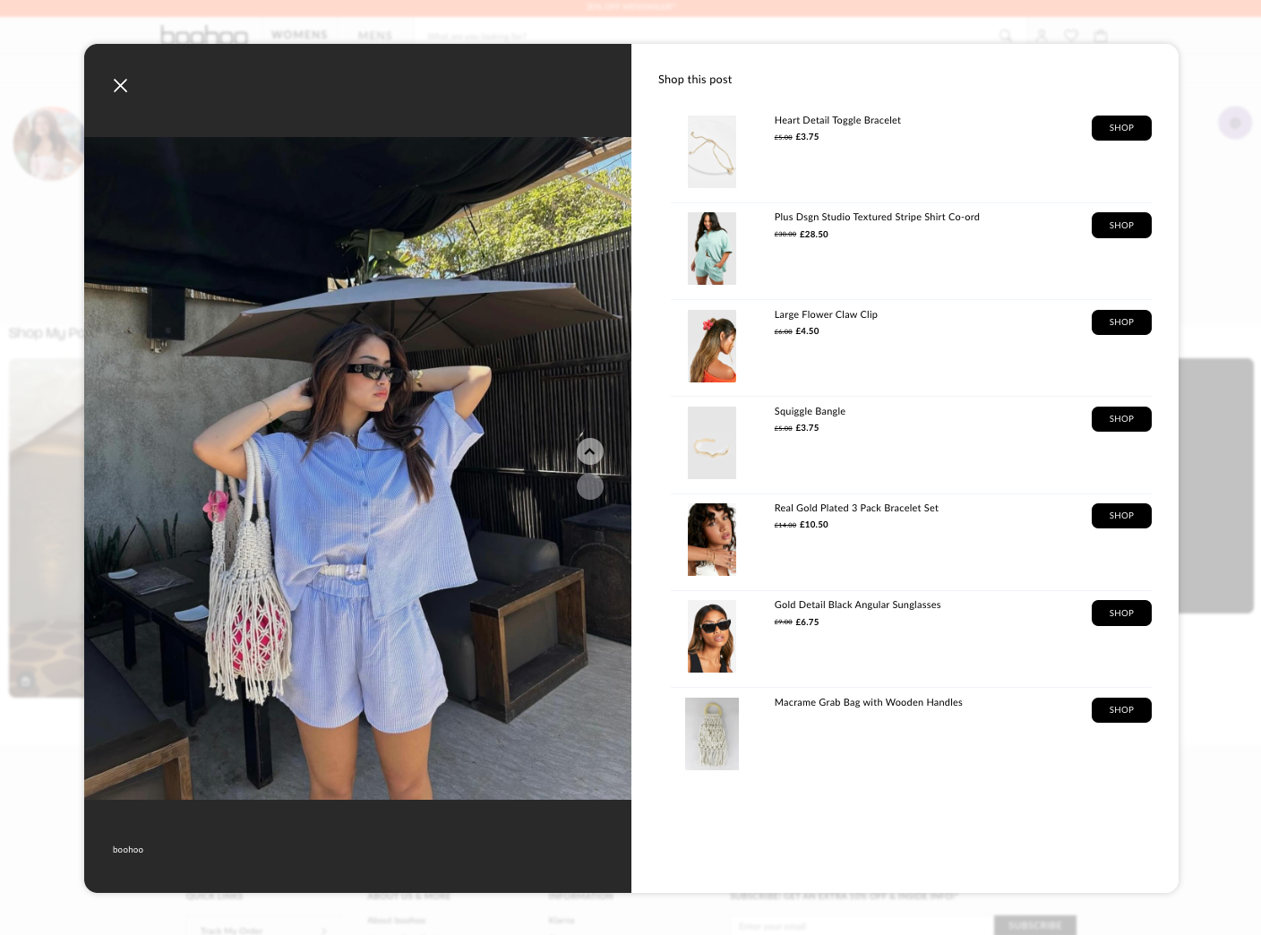 Shoppable ugc enables brands to boost cart values by bundling several products into looks, edits, bundles, etc. This is an example from boohoo.com